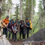 Our backpacking group posing for a picture